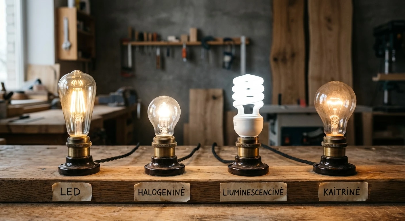 LED, halogeninė, liuminescencinė ar kaitrinė: kuri iš tikrųjų taupo?