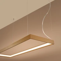 Pakabinamas šviestuvas 40W – stačiakampis, auksinis, šilta LED šviesa - Nuotrauka 4