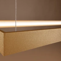 Pakabinamas šviestuvas 40W – stačiakampis, auksinis, šilta LED šviesa - Nuotrauka 5