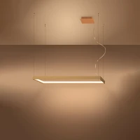 Pakabinamas šviestuvas 40W – stačiakampis, auksinis, šilta LED šviesa - Nuotrauka 1