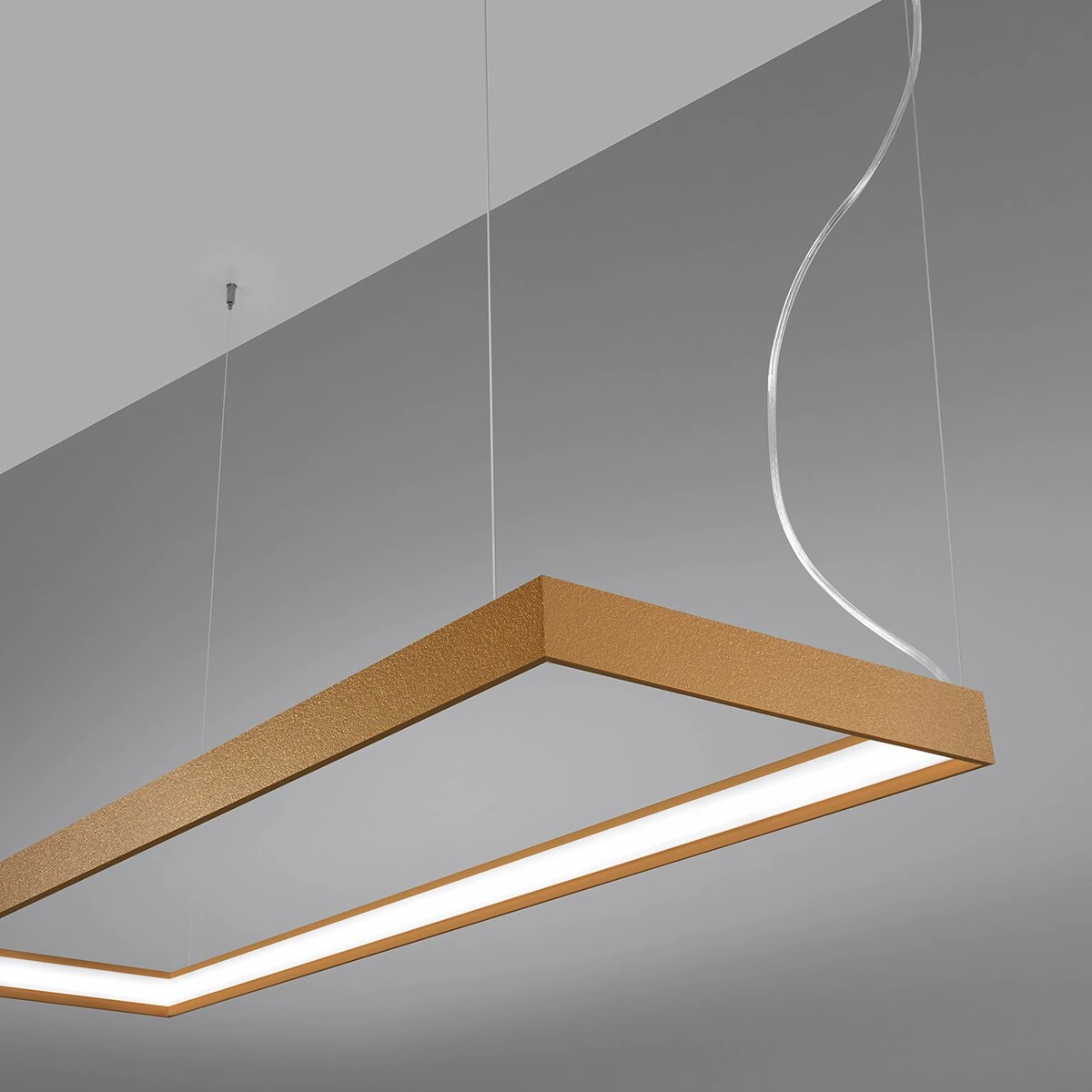 LED pendant light 100 cm – linear, gold, CRI98