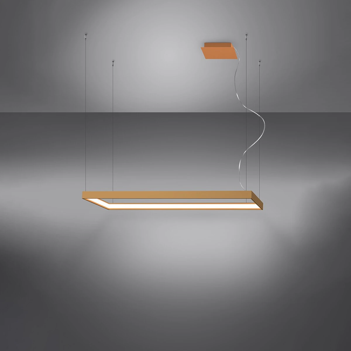 LED pendant light 100 cm – linear, gold, CRI98