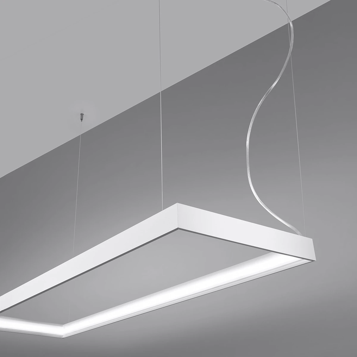 Pakabinamas šviestuvas 100 cm / 40W – linijinis, baltas, CRI98