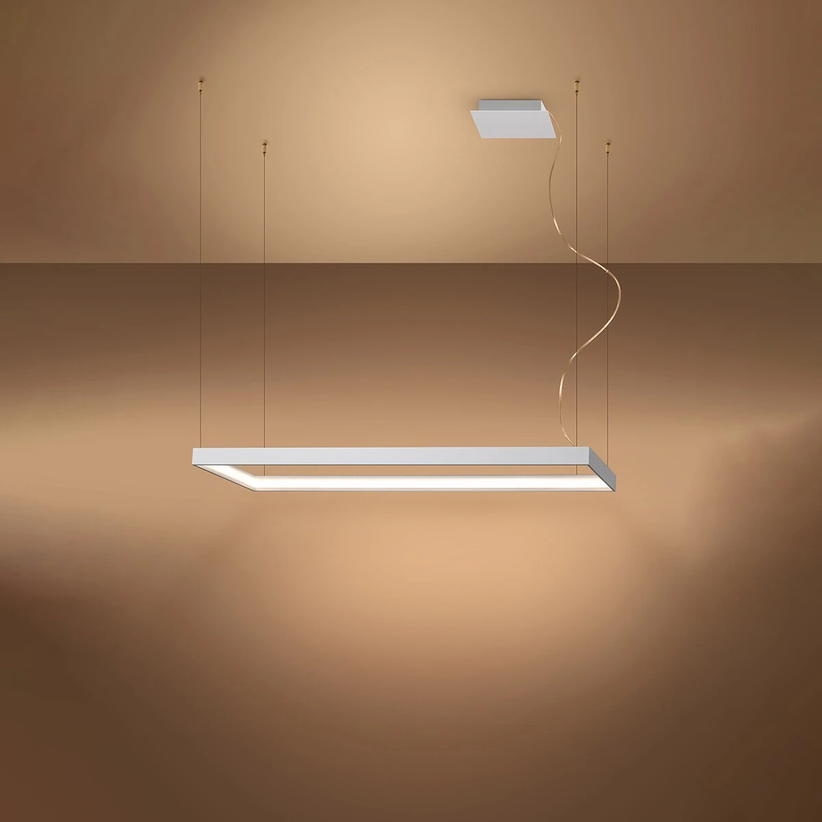 Pendant light 100 cm – rectangular, white, CRI93 LED