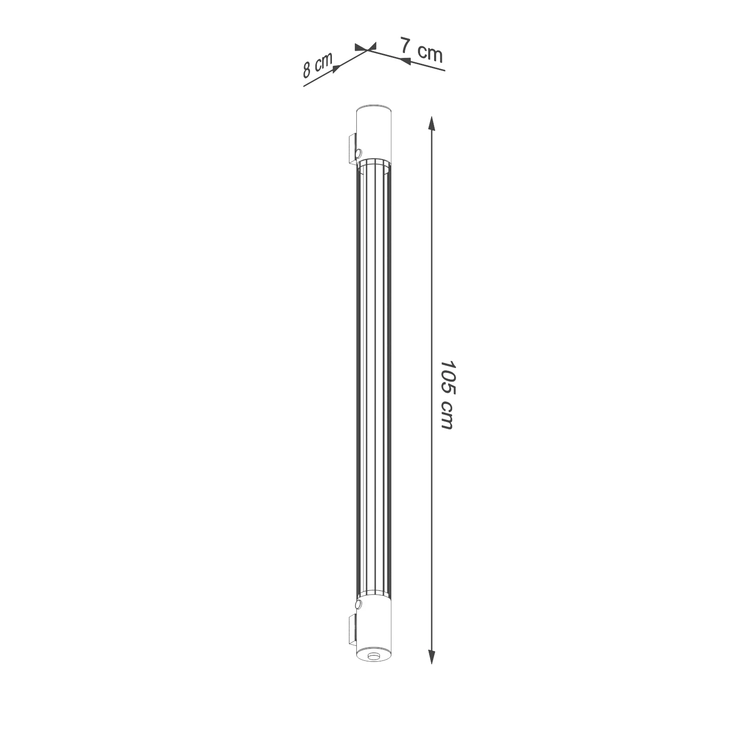 Wall lamp 105 cm – linear, black, warm G13 light