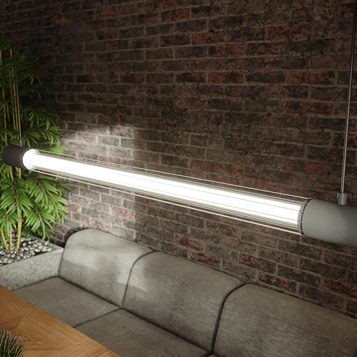 Wall lamp 105 cm – linear, black, warm G13 light