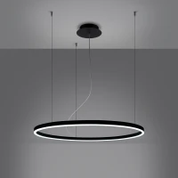 Pakabinamas šviestuvas 80 cm – žiedas, juodas, šilta LED šviesa - Nuotrauka 4