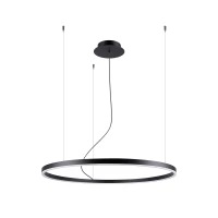 Pakabinamas šviestuvas 80 cm – žiedas, juodas, šilta LED šviesa - Nuotrauka 2