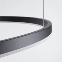 Pakabinamas šviestuvas 80 cm – žiedas, juodas, šilta LED šviesa - Nuotrauka 5