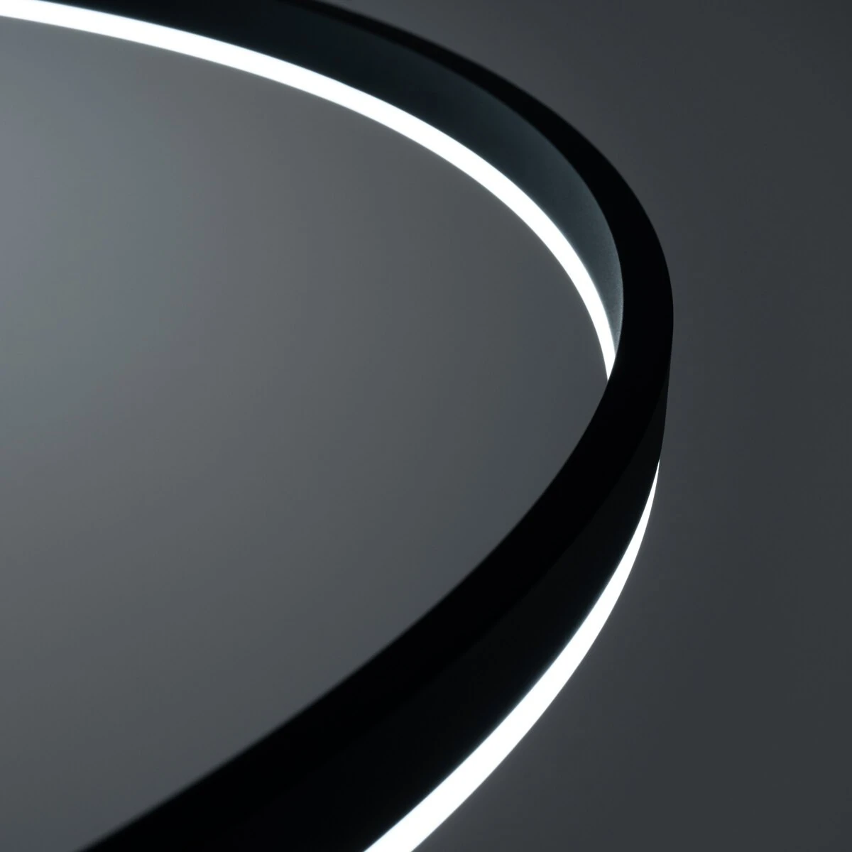 Pakabinamas šviestuvas 80 cm – žiedas, juodas, šilta LED šviesa