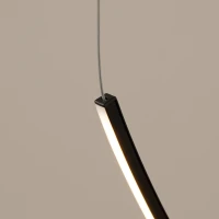 LED pendant 15W – curved line, black, warm 3000K - Image 4