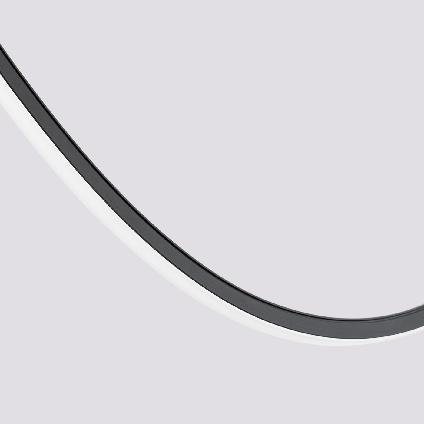 LED pendant 15W – curved line, black, warm 3000K