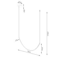 LED pendant 15W – curved line, black, warm 3000K - Image 10