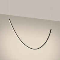LED pendant 15W – curved line, black, warm 3000K - Image 1