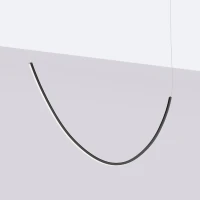 LED pendant 15W – curved line, black, warm 3000K - Image 3