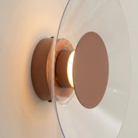 Sieninis šviestuvas 28 cm – apvalus, moka, šiltas LED apšvietimas - Nuotrauka 5
