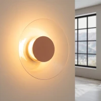 Sieninis šviestuvas 28 cm – apvalus, moka, šiltas LED apšvietimas - Nuotrauka 1
