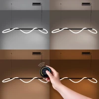 Pendant lamp 148 cm – wave LED line, black, CCT control - Image 3