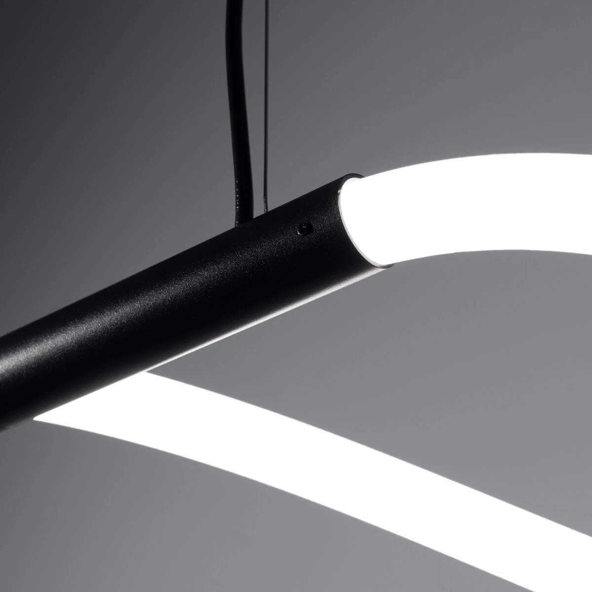 Pendant lamp 148 cm – wave LED line, black, CCT control