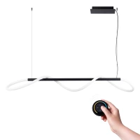 Pendant lamp 148 cm – wave LED line, black, CCT control - Image 2