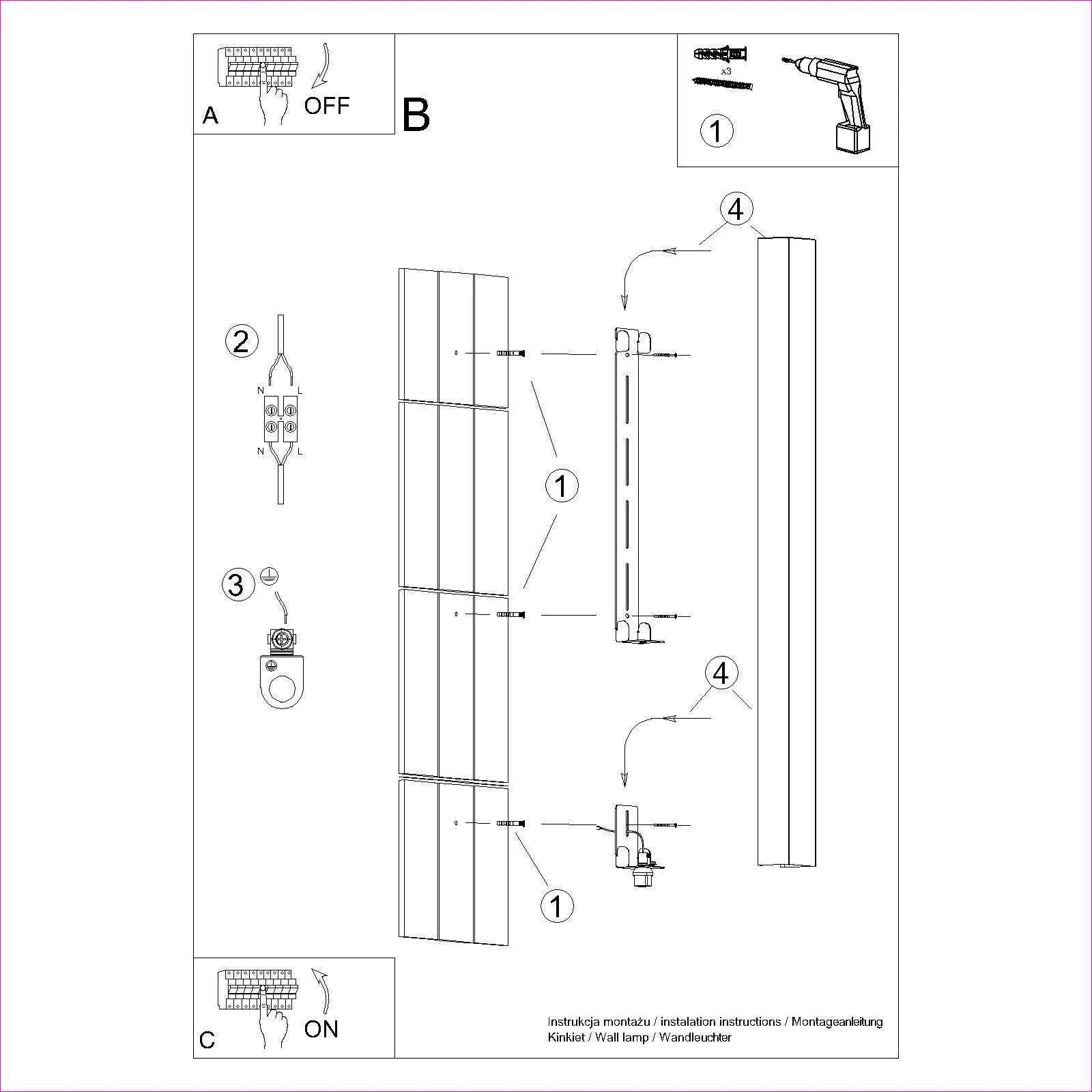 Wall lamp 90 cm – linear, white, GU10