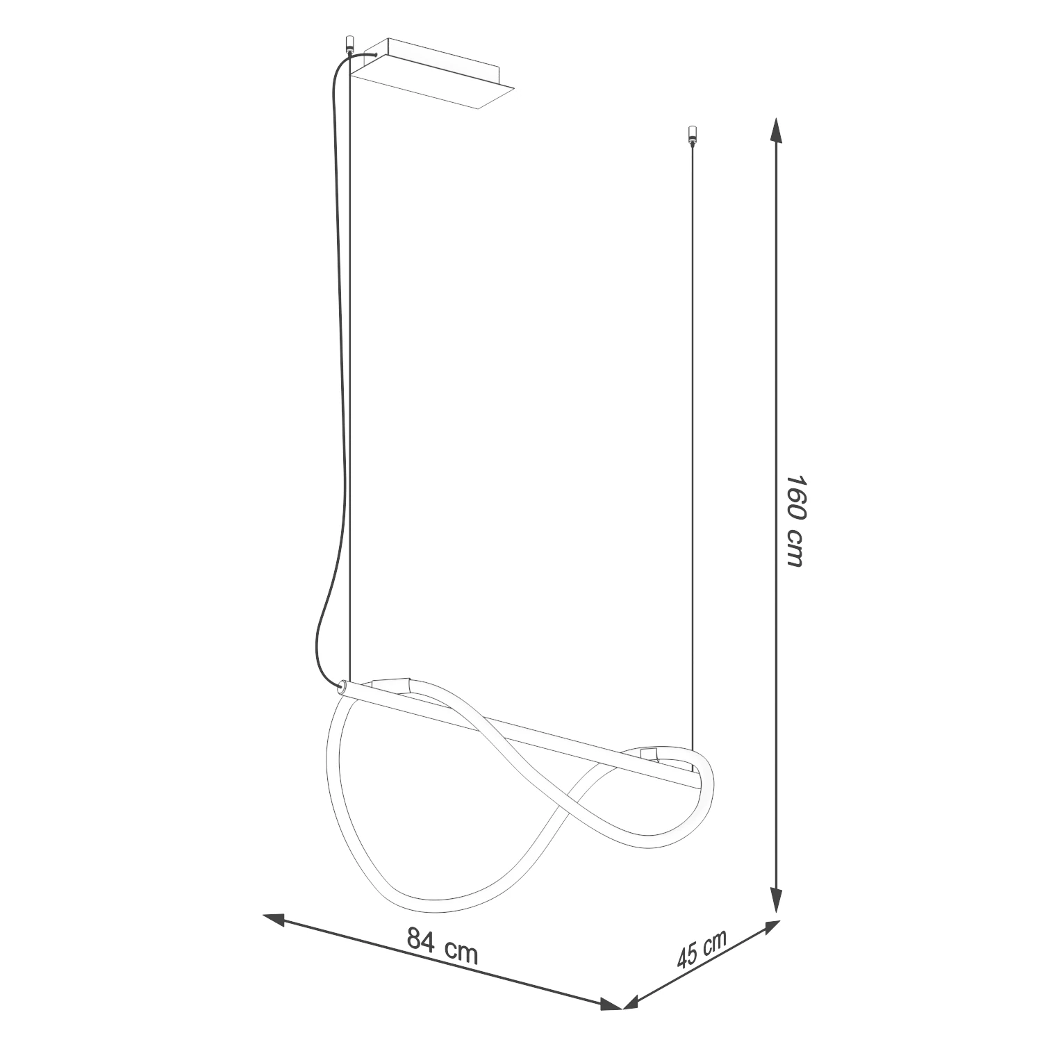 Pakabinamas LED šviestuvas 84 cm – linijinis, juodas, CCT reguliuojamas