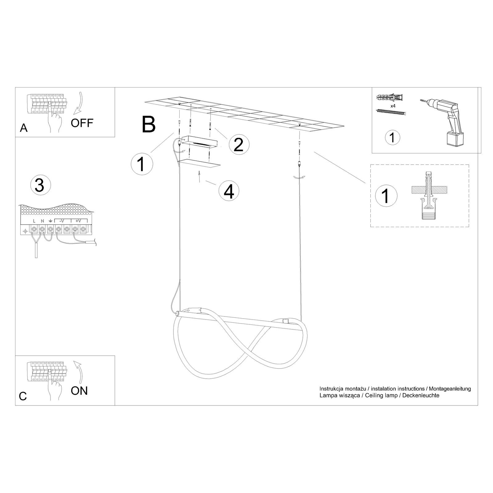 Pakabinamas LED šviestuvas 84 cm – linijinis, juodas, CCT reguliuojamas