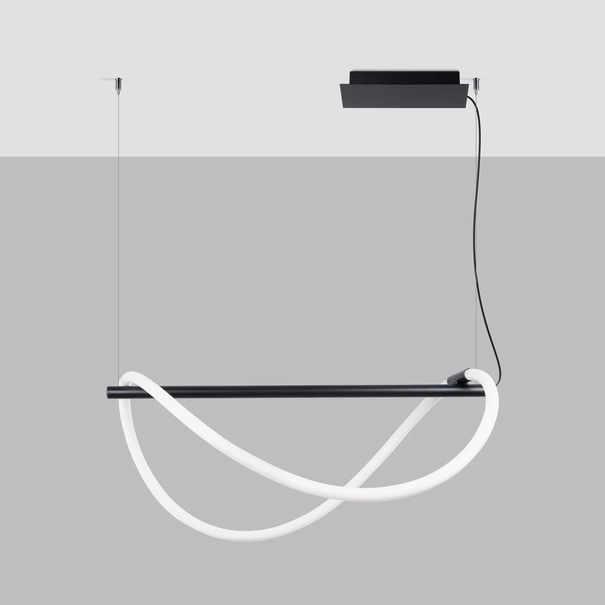 Pakabinamas LED šviestuvas 84 cm – linijinis, juodas, CCT reguliuojamas