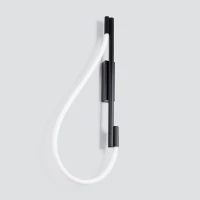 90 cm wall lamp – curved LED line, black, adjustable light - Image 3