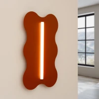 Sieninis šviestuvas 66 cm – banguotas, raudona, S14d - Nuotrauka 1