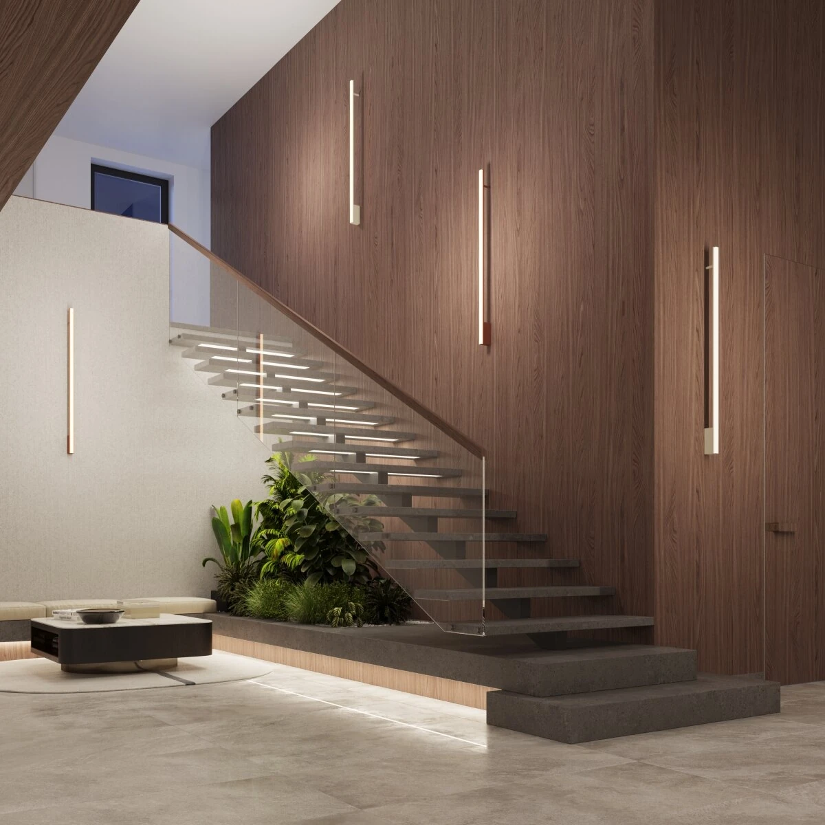 Wall lamp 151 cm – linear, white, warm LED glow