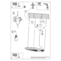 Pakabinamas šviestuvas 110 cm – lapo forma, auksinis, E27 - Nuotrauka 5