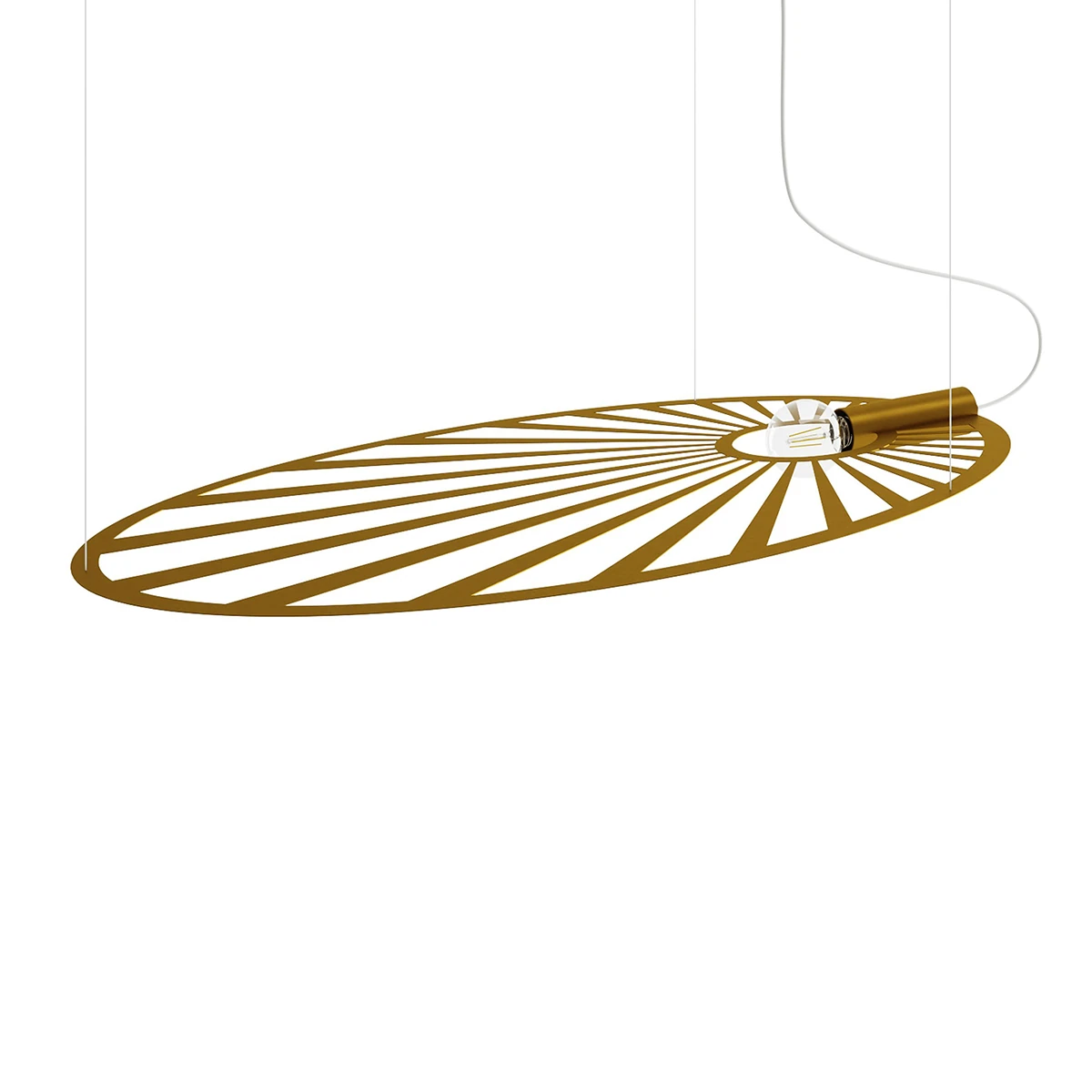 Pakabinamas šviestuvas 110 cm – lapo forma, auksinis, E27