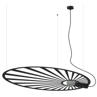 Pakabinamas šviestuvas 110 cm – lapo forma, juodas, E27 - Nuotrauka 3