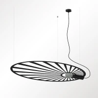 Pakabinamas šviestuvas 110 cm – lapo forma, juodas, E27 - Nuotrauka 4