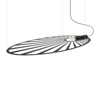 Pakabinamas šviestuvas 110 cm – lapo forma, juodas, E27 - Nuotrauka 2