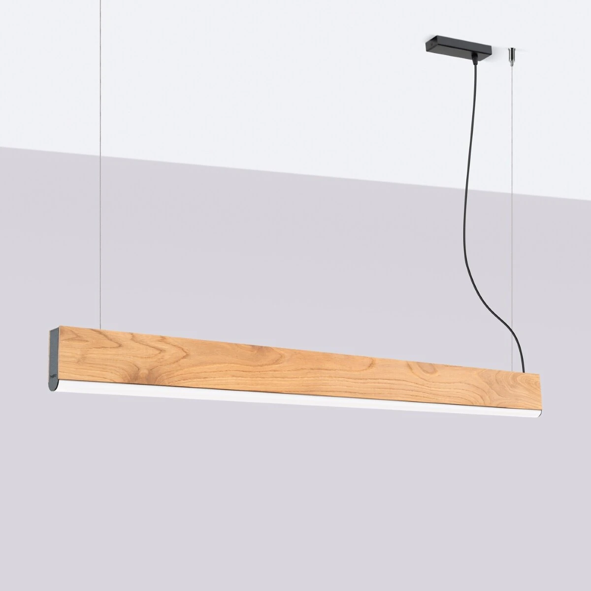 Pendant lamp 120 cm / 17W – linear, oak, warm LED