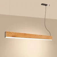 Pendant lamp 120 cm / 17W – linear, oak, warm LED - Image 4