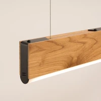 Pendant lamp 120 cm / 17W – linear, oak, warm LED - Image 8