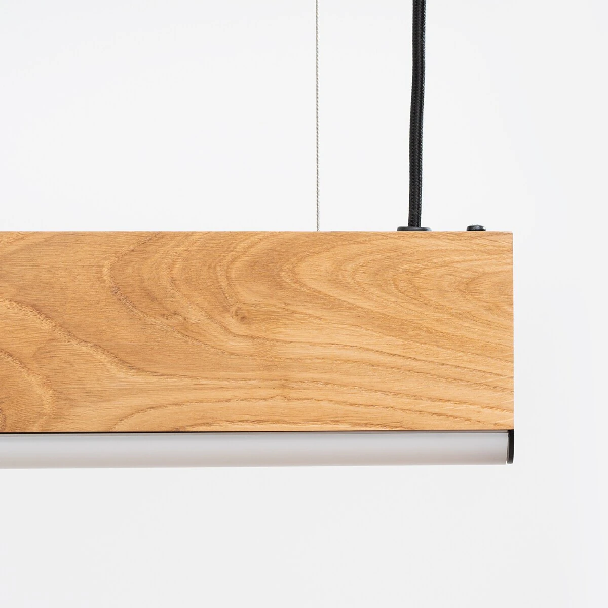 Pendant lamp 120 cm / 17W – linear, oak, warm LED