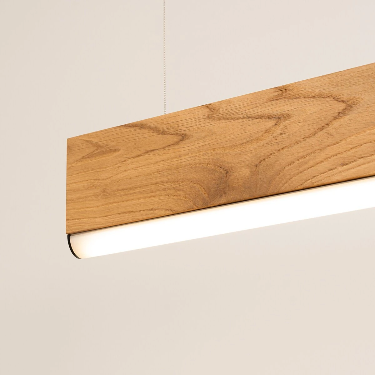 Pendant lamp 120 cm / 17W – linear, oak, warm LED