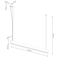 Pendant light 120 cm/17W – linear, oak, CRI98 - Image 12