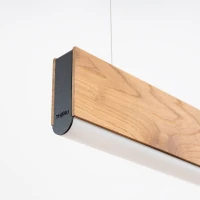 Pendant LED lamp 150 cm – linear, oak, CRI93 warm light - Image 5