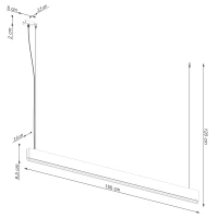 Pendant LED lamp 150 cm – linear, oak, CRI93 warm light - Image 12
