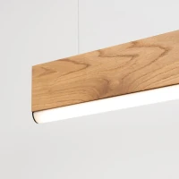Pendant LED lamp 150 cm – linear, oak, CRI98 - Image 5