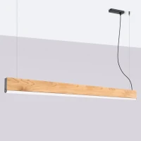 Pendant LED lamp 150 cm – linear, oak, CRI98 - Image 3