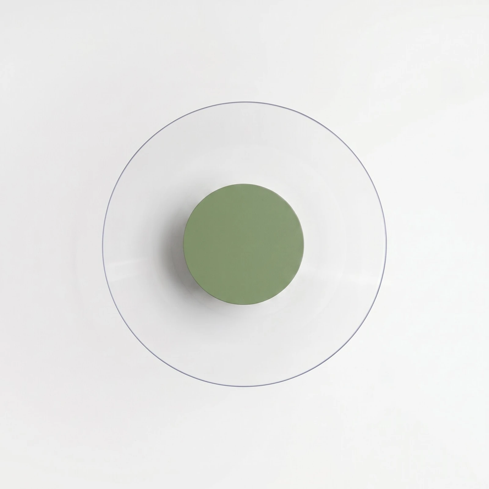 Wall lamp 28 cm – round, olive green, warm LED glow