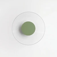 Wall lamp 28 cm – round, olive green, warm LED glow - Image 6