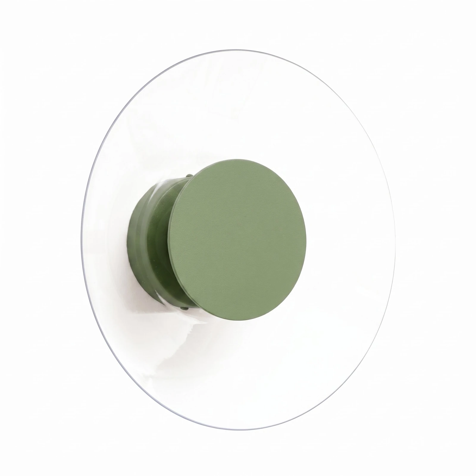 Wall lamp 28 cm – round, olive green, warm LED glow