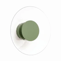Wall lamp 28 cm – round, olive green, warm LED glow - Image 2